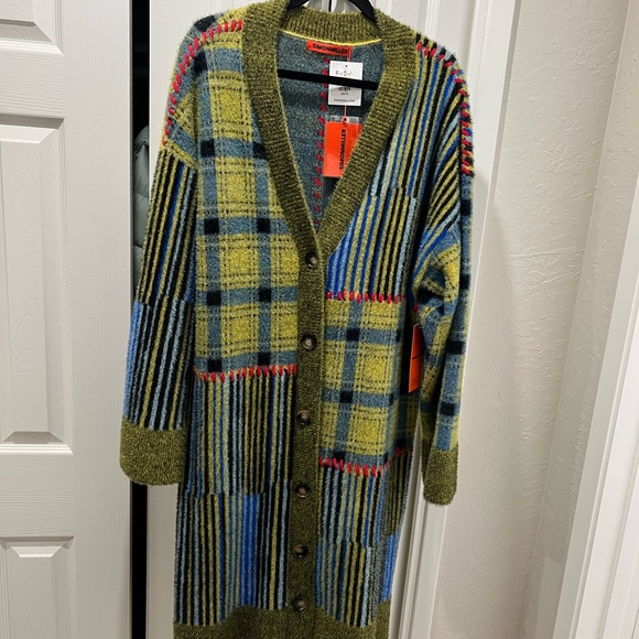 Simon Miller Castle Cardigan — Yellow Plaid / Stacked *NWT* - Picture 5 of 9